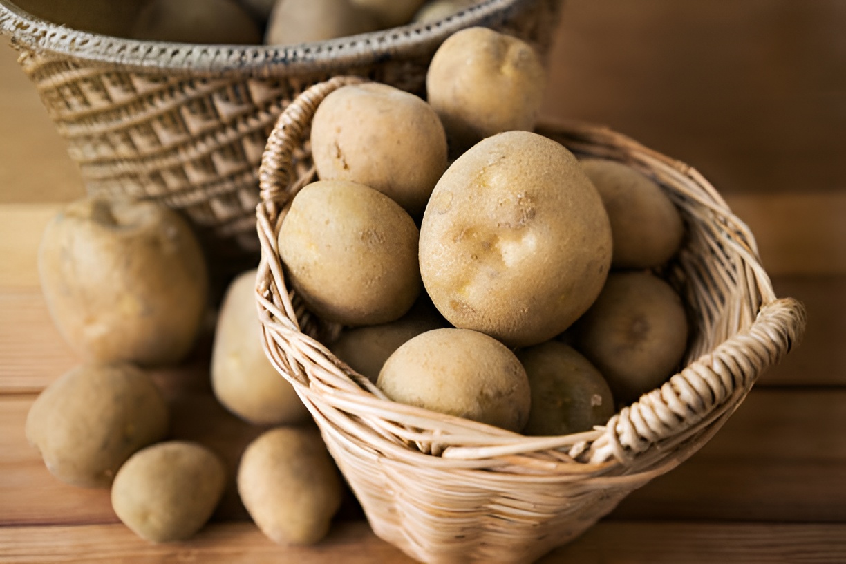 potatoes in a basket